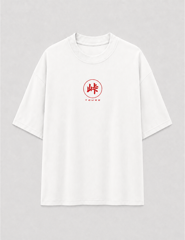 Camiseta Touge Mitsubishi Evolution branca, foto de frente