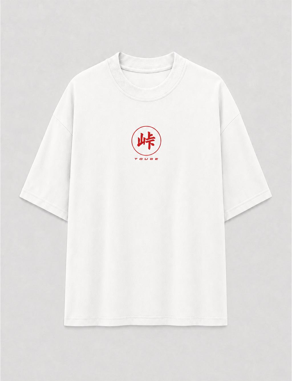 Camiseta Touge Mitsubishi Evolution branca, foto de frente