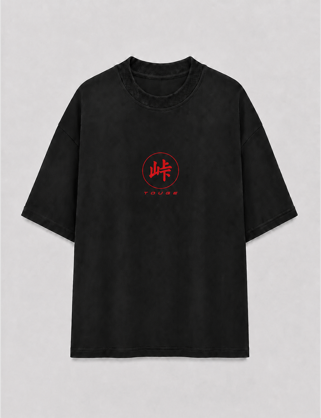 Camiseta Touge Mitsubishi Evolution preta, foto de frente