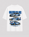 Camiseta Touge Subaru WRX STI branca, estampa nas costas